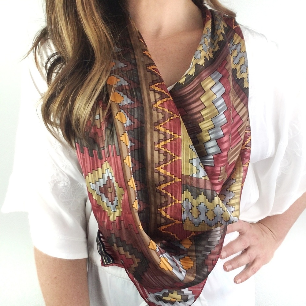 Oscar de la Renta | Square Scarf Aztec Boho Print